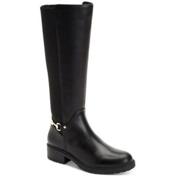 NWT Giani Bernini Women' Black Barnibee Round Toe Block Heel Riding Boot 5 - Picture 1 of 1